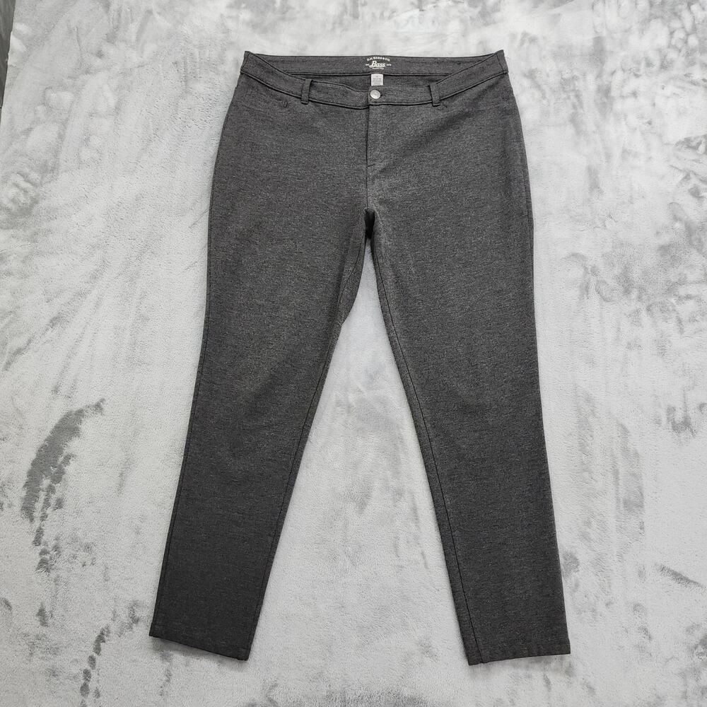 G.H. Bass & Co. Pants Womens 14 Gray Stretch Knit Skinny Ankle High Rise Office‎